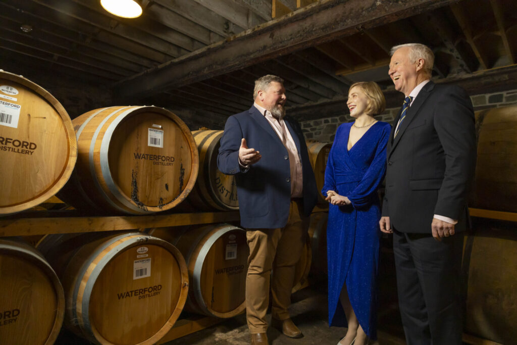 Soprano, Abigail LaDuke, pictured with Patrick Howett (BVOF Board Member) and Ned Gahan (Head Distiller, Waterford Whisky) at the announcement of Waterford Whisky’s partnership with Blackwater Valley Opera Festival.